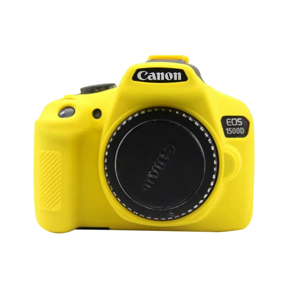 Yellow Сумки для камеры Canon EOS 1300D 1500D Мягкий силиконовый чехол цвет резиновый чехол для Canon EOS Rebel T6 Камера Сумка Открытие батареи - Цвет: Yellow