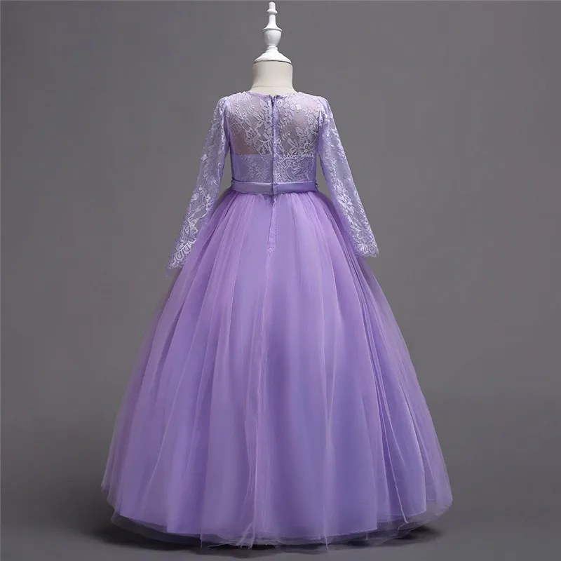 Детское Великолепное Кружевное платье для причастия Вечерние платья принцессы с