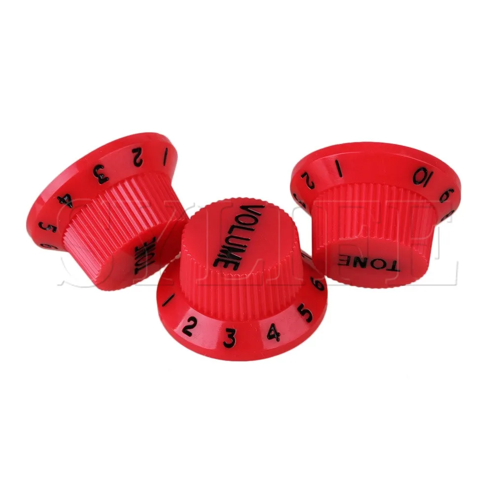 3 stücke rot top hut hütte ufo glocke control knob 1 volumen 2 ton für elektrische gitarre free global shipping