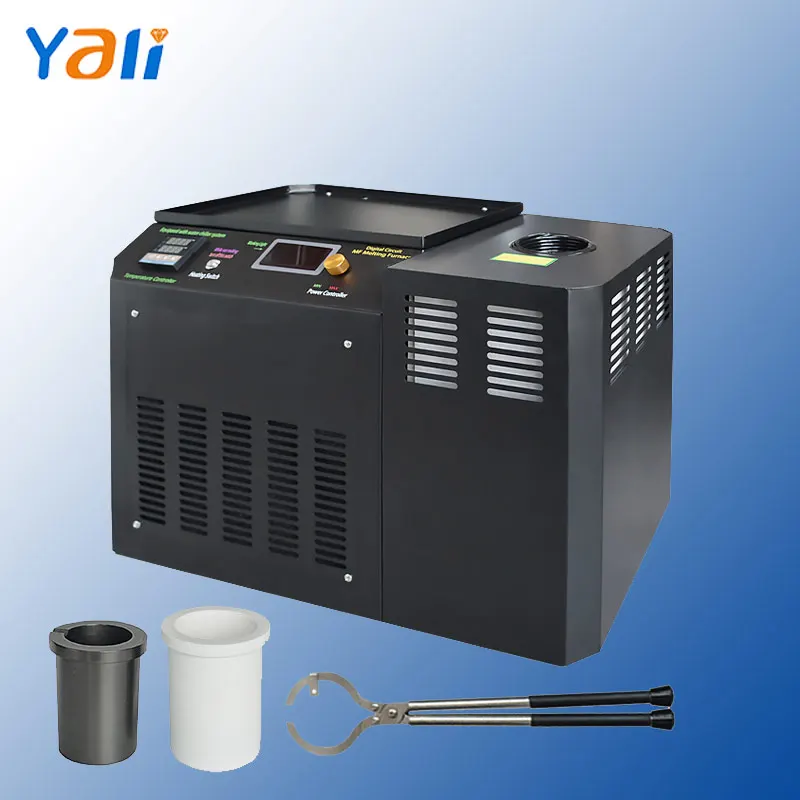 Factory Price 2KG 220V Induction Melting Furnace 1200 Degrees Temperature Controller Silver Gold Smelting Machine Jewerly Tool