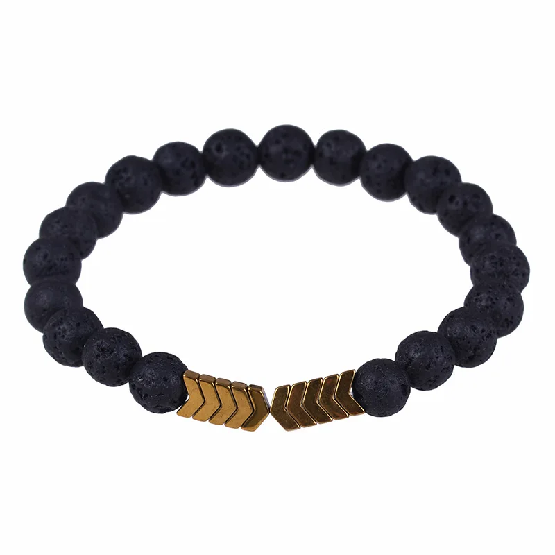 Новая вулканическая лава камень энергетический браслет для мужчин и женщин