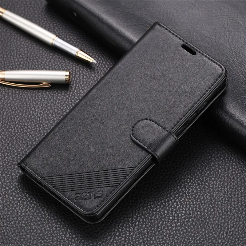 Черный Для Xiaomi Redmi Note 8 Pro Чехол, Роскошный футляр из искусственной кожи телефонные чехлы для телефона Redmi Note 8 Pro Чехол кожаный чехол-книжка с защитным чехлом - Цвет: Черный