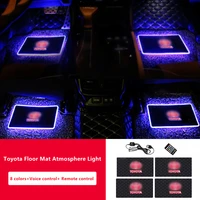 car accessories 8 colors changes voice remote control floor mat atmosphere light for toyota 4 pieces anti slip light floor pad