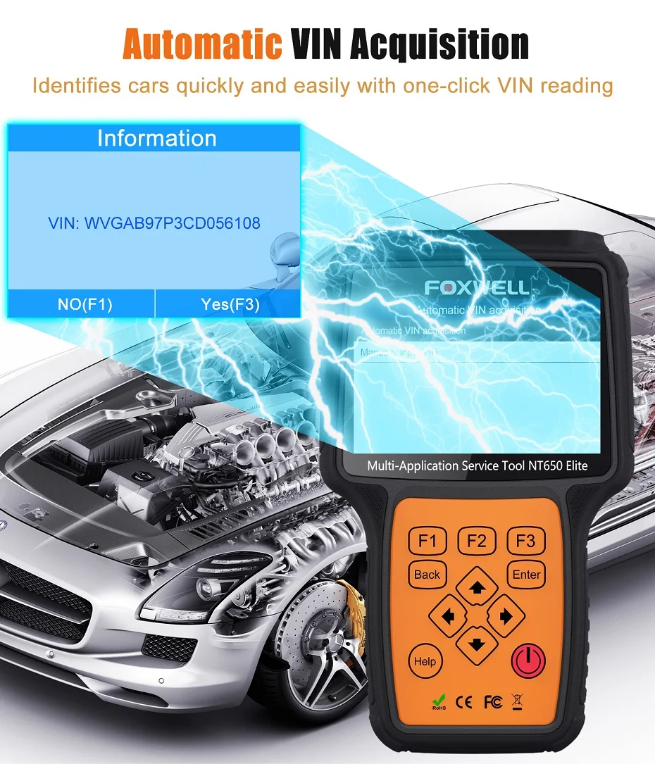 FOXWELL NT650 Elite OBD2 автомобильный диагностический инструмент ABS SRS подушка безопасности SAS EPB масляный сервис DPF TPMS сброс специальная функция OBDII сканер