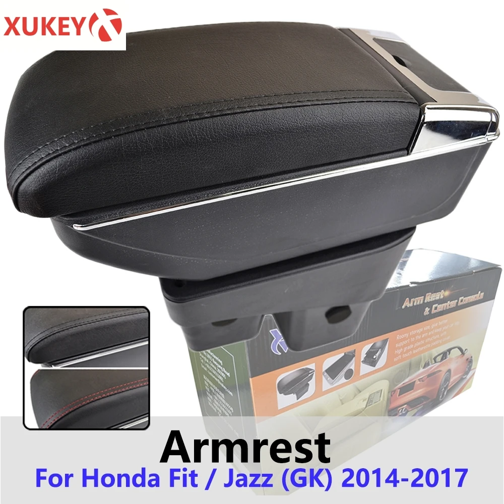 Xukey центральный подлокотник для Honda Jazz 2014-2017 консоль Центр черный ящик хранения