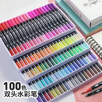122436486080100 color watercolor pens fineliner felt tip pen colors brush tip markers permanent art supplies drawing manga
