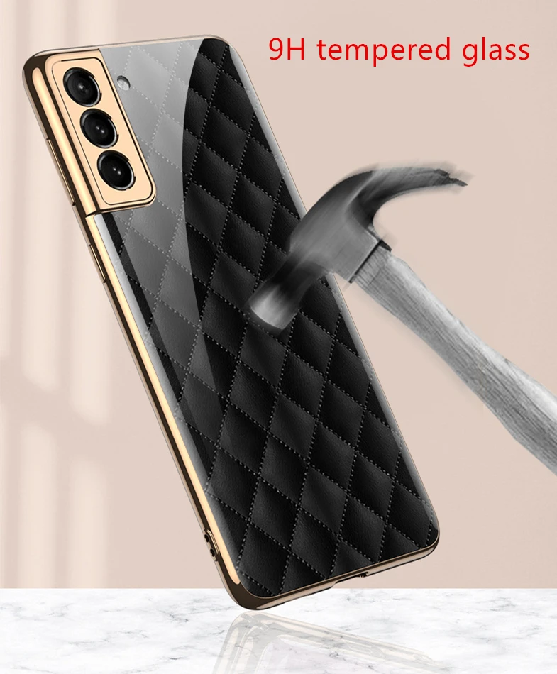 

tpu and 9H tempered glass case for samsung galaxy s21 plus ultra phone back cover bumper