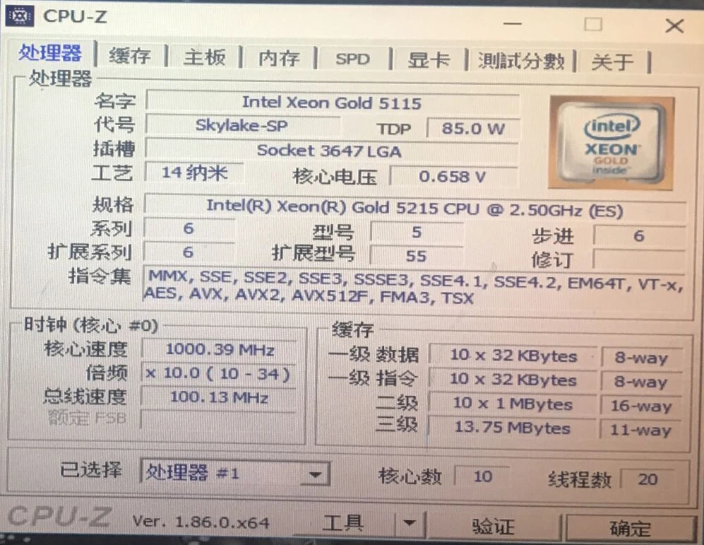 Оригинальный процессор Intel Xeon Gold 5215 QS Gold5215 13 75 Мб кэш-памяти 2 50 ГГц 10 ядер 85 Вт