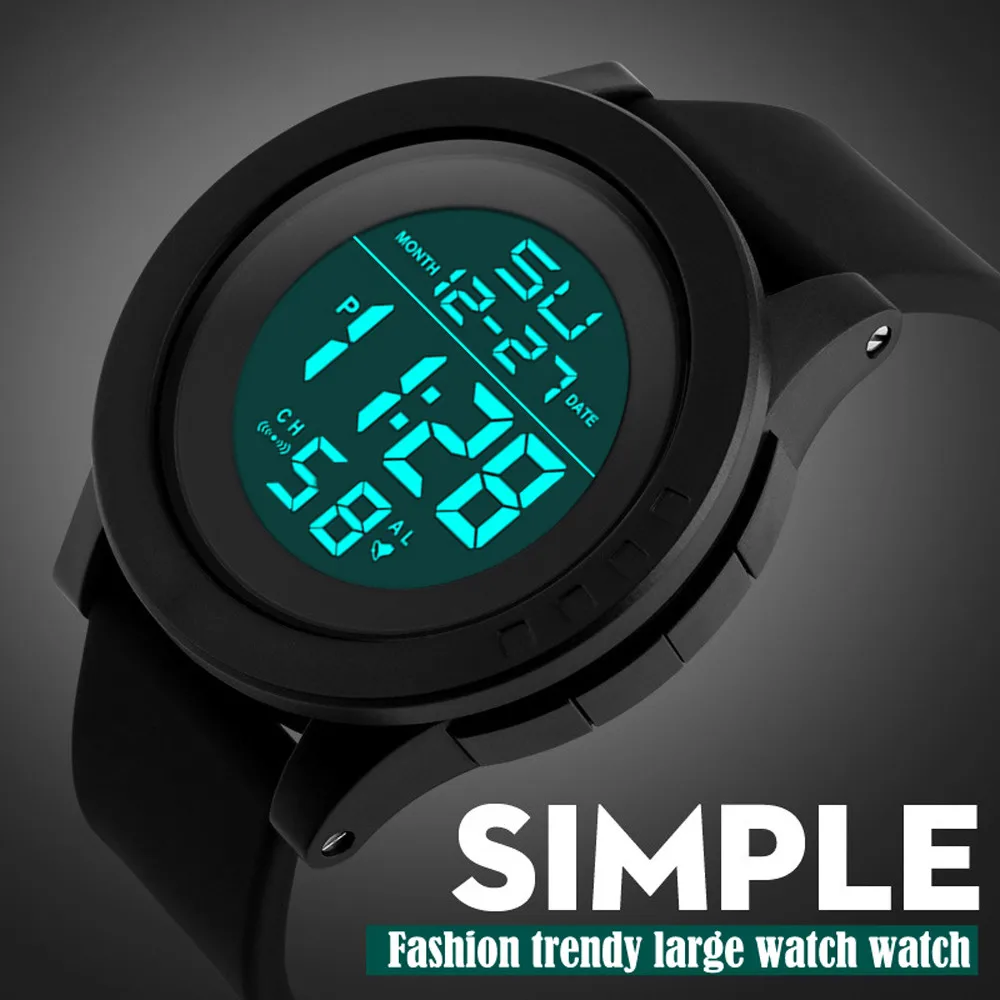 

Mens Watches LED Waterproof Digital Quartz Fashion Watch Military Sport Men's Erkekler Dijital Kol Saatleri ђжские Час 2021