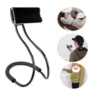 flexible lazy hanging neck phone stands necklace cellphone support bracket for samsung universal holder for iphone free global shipping