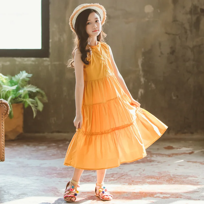 Новинка лета 2019 платье макси для девочек детские платья детское пляжное