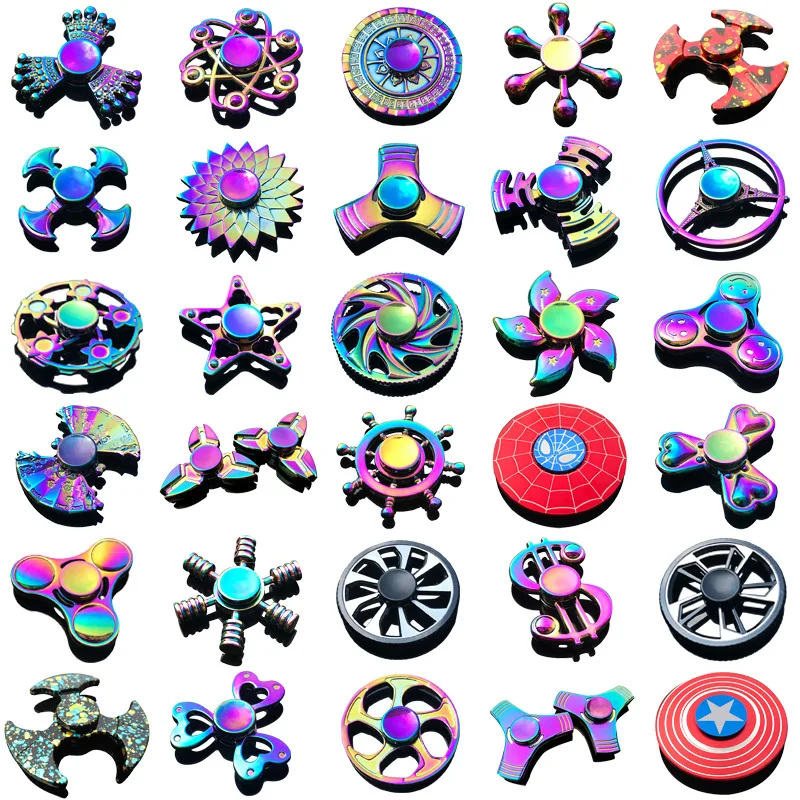 

10PcsWhale Tri Fidget Hand Spinner Metal Finger Focus Toy Fidget Spinner R188 Electroplate Hybrid Bearing Toys for Children