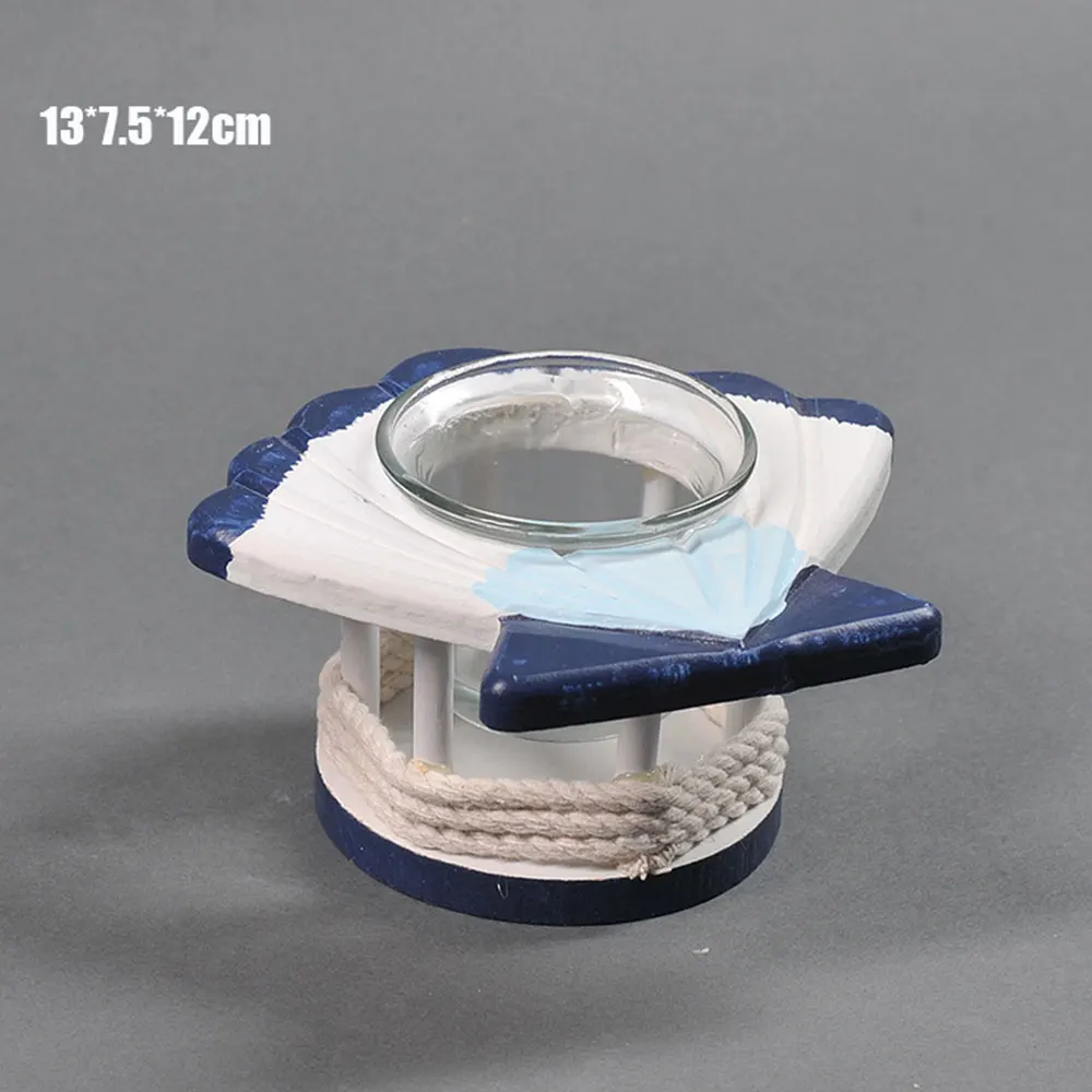 4 стиля Средиземноморский деревянный подсвечник Настольный светильник для