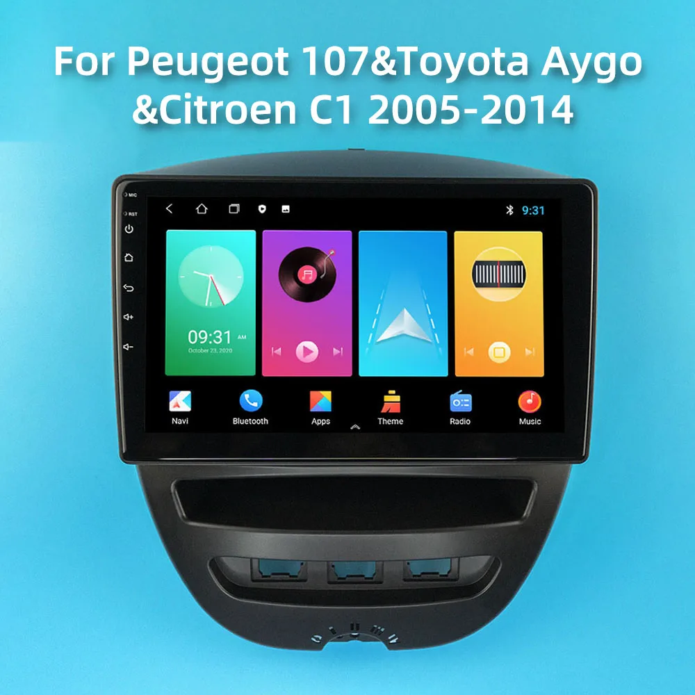 

Android 2 Din Car Radio Stereo for Peugeot 107 Toyota Aygo Citroen C1 2005-2014 10.1" Screen Car Multimedia Player Navigtion GPS