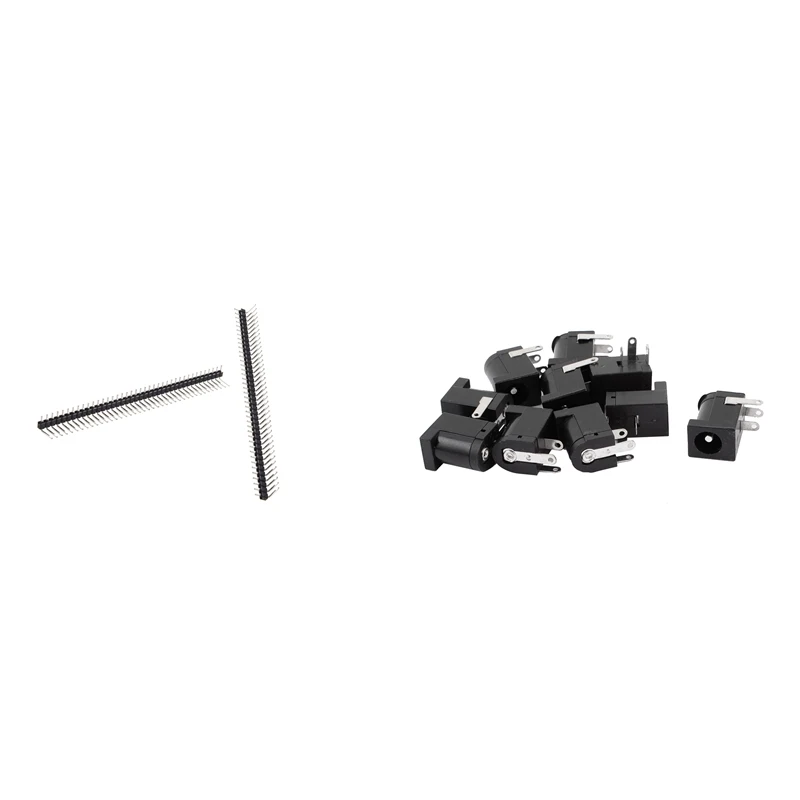 10 Pcs 1 X 40 Pin 2.54Mm Pitch Right Angle PCB Headers &ampamp 10Pcs 3 5.5X2.1Mm Female DC Power Jack Socket Connector | Обустройство