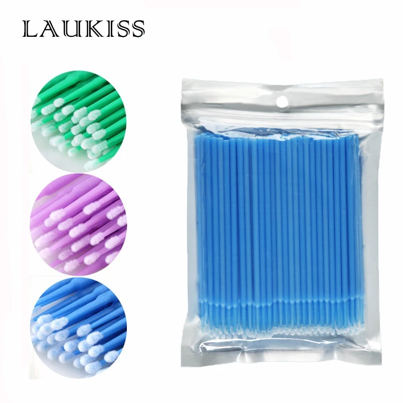 LAUKISS100/200 шт микро одноразовые ресницы для наращивания чистые кисти