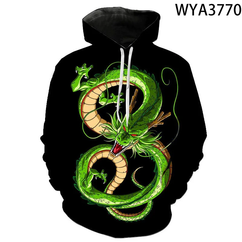 Черно белая мужская толстовка с 3D принтом тату дракона свитшот уличная одежда