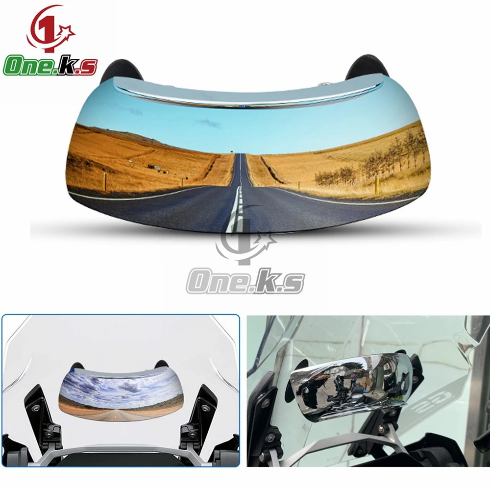 

Windscreen 180+ Degree Blind Spot Mirror Wide Angle Rearview Mirrors Safety Auxiliary Rear View Mirror For HONDA GL1800 F6B