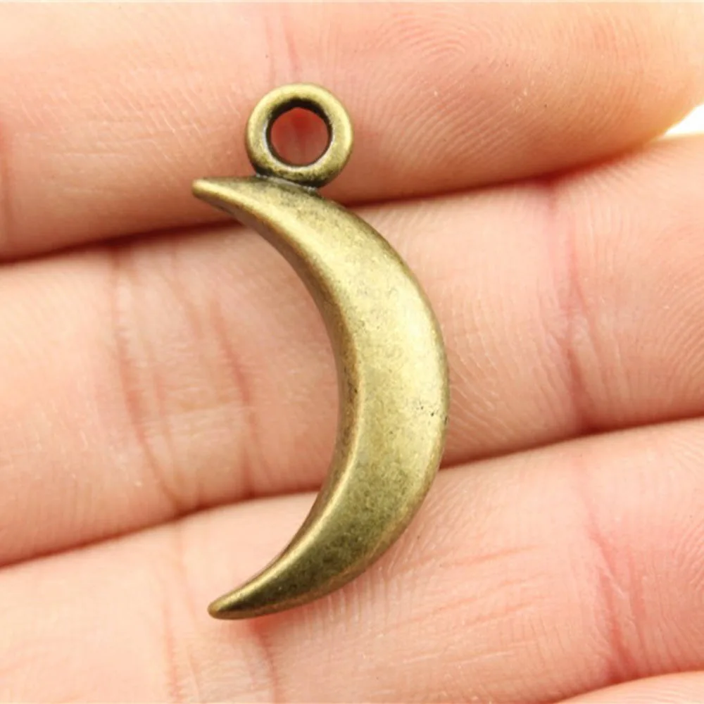 

10pcs 31x14mm Antique Bronze Color Moon Charms For Jewelry Making A12005