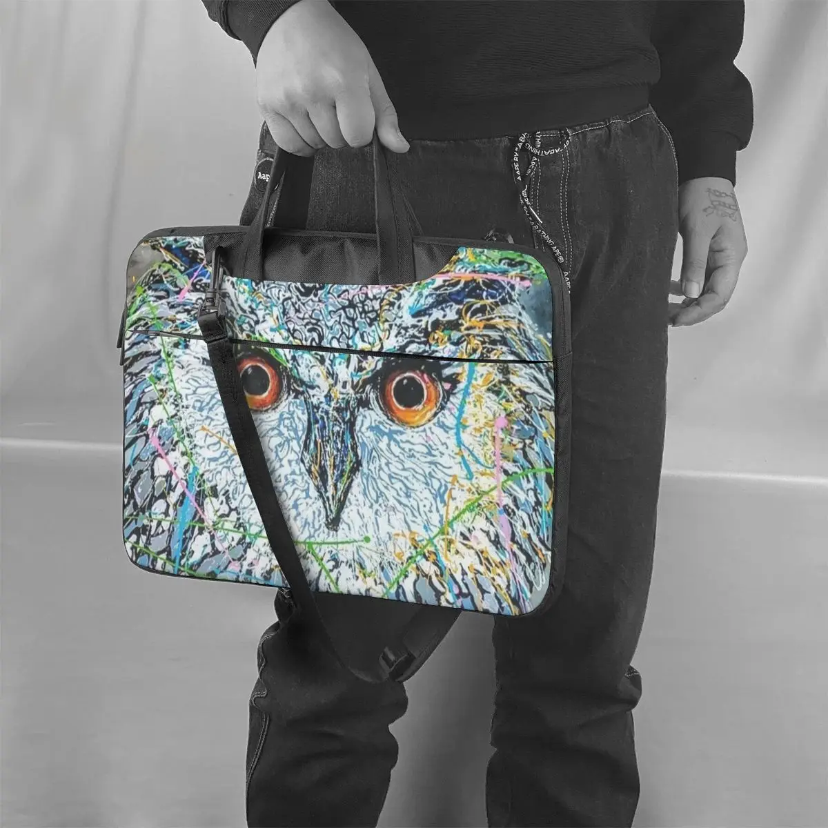 

Owl Laptop Bag Case Business Messenger Computer Bag Waterproof Cute Laptop Pouch