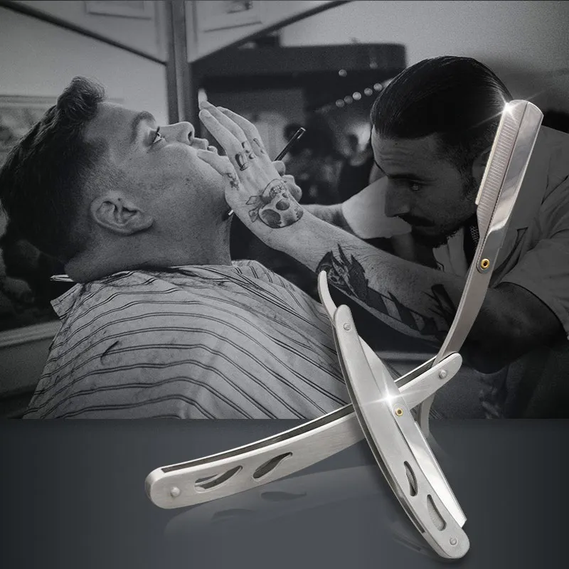 Винтажный нож для бритья Парикмахерская бритва с прямыми краями из нержавеющей