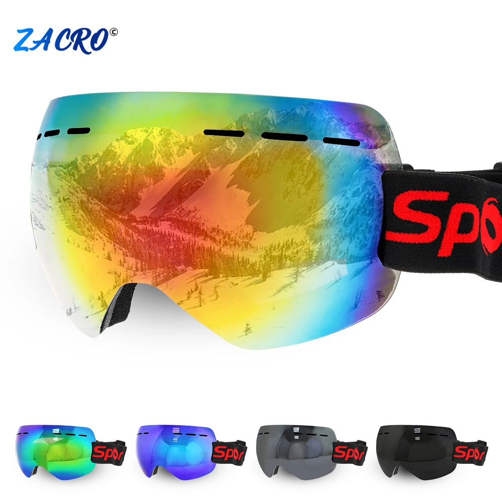 Зимние очки для сноуборда незапотевающие лыжные с УФ защитой катания на лыжах и