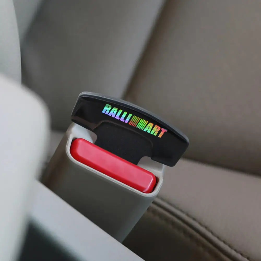 

Car-Styling Carbon Fiber RALLI ART badge Auto Safety Seat Belt Buckle Clips Clasp Insert For Mitsubishi Lancer 10 3 9 EX ASX