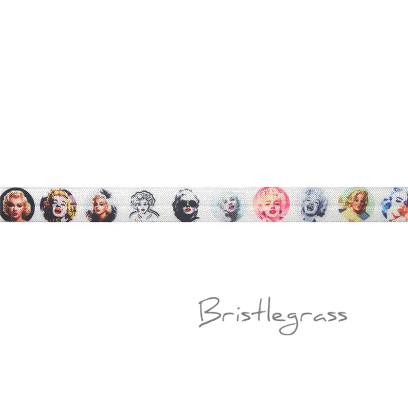 Marilyn Monroe BRISTLEGRASS 2 ярда 5/" 1,5 см Сова Фламинго цветочный принт враг складной над эластичными повязка из спандекса волос галстук платье с повязкой швейная отделка - Цвет: Marilyn Monroe