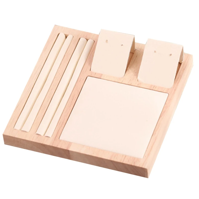 

Твердая древесина натуральные квадратные серьги Дисплей лоток, кольцо лоток для хранения, ювелирные изделия, Дисплей стенд