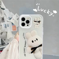 soft moe cute cartoon rabbit transparent mobile phone protective case is suitable for iphone 11 12 pro max 8 7plus x xr xs max