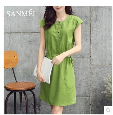 Летняя женская одежда в стиле искусства винтажное платье с короткими рукавами