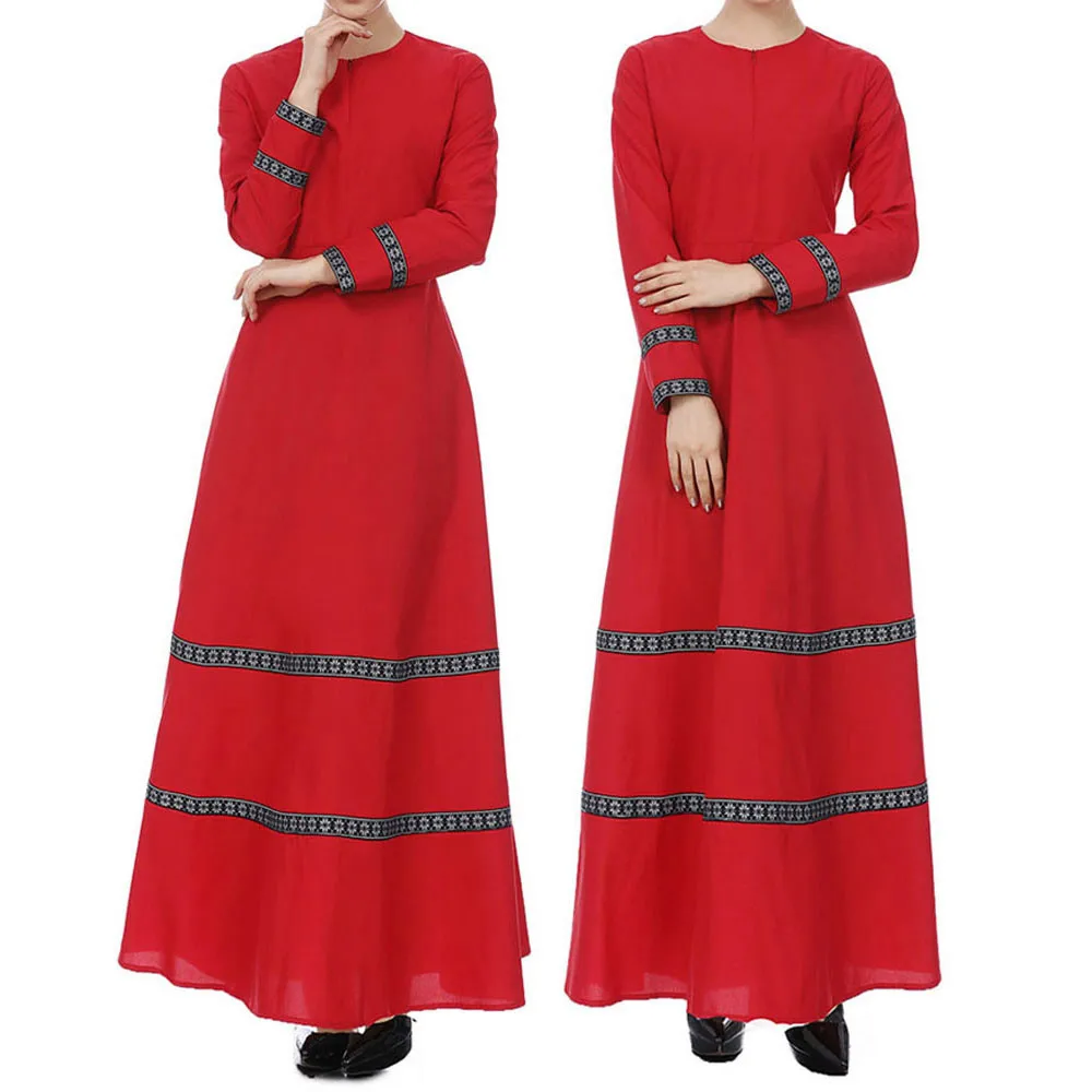 Льняная длинная юбка платье шаль в мусульманском стиле женское длинное арабском