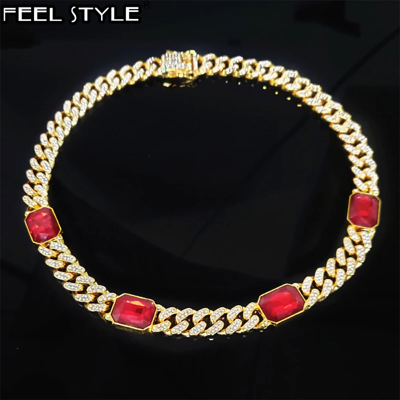 В стиле хип-хоп 12 мм Bling льдом квадратный синий и красный цвета камень с