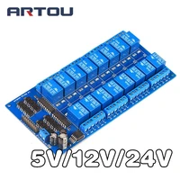 dc 5v 12v 24v 16 channel relay shield module with optocoupler lm2596 microcontrollers interface power relay for arduino smart ho