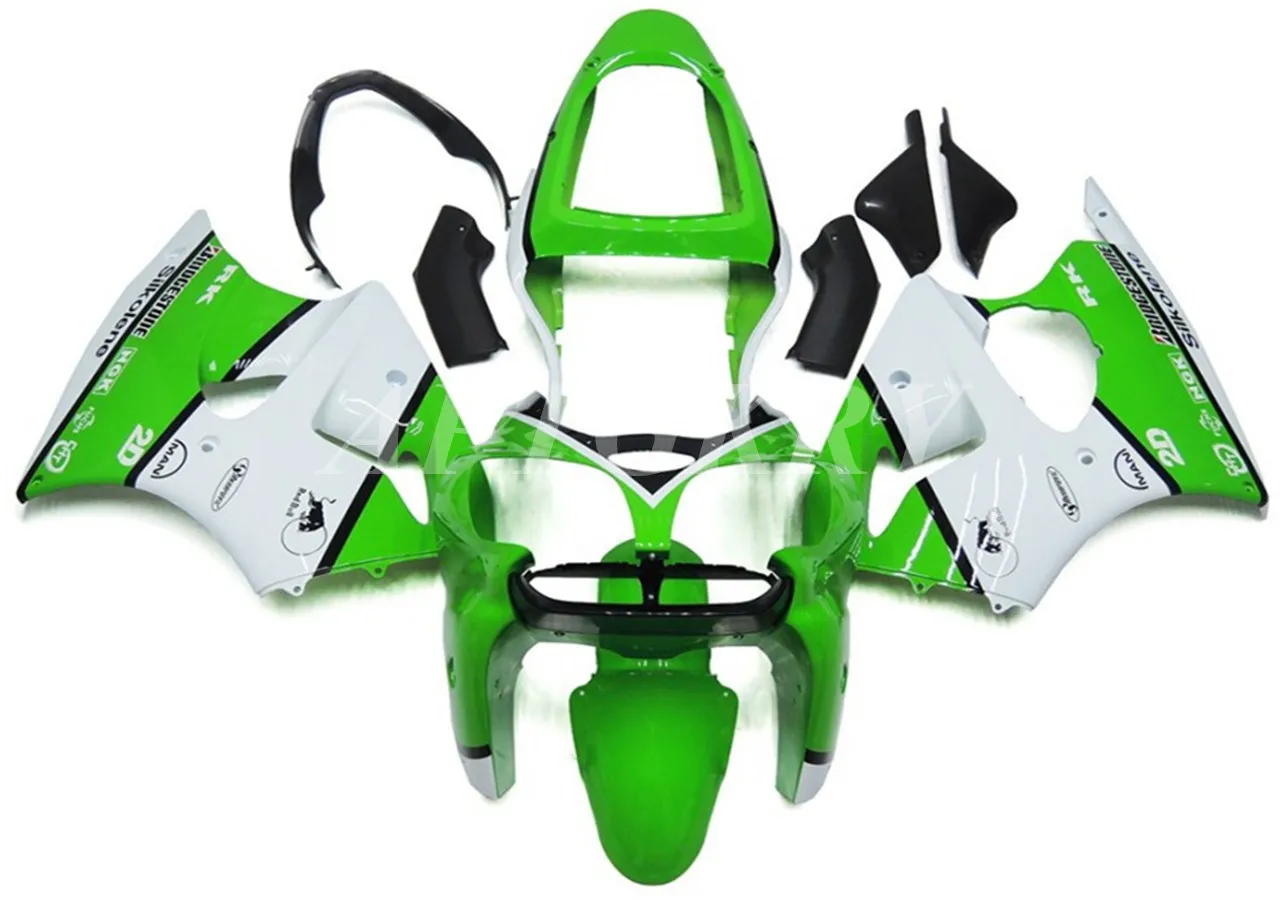 

New ABS Plastic Shell Motorcycle Fairing kit Fit For Kawasaki ZX6R 636 600cc 2000 2001 2002 Bodywork set Custom Green White