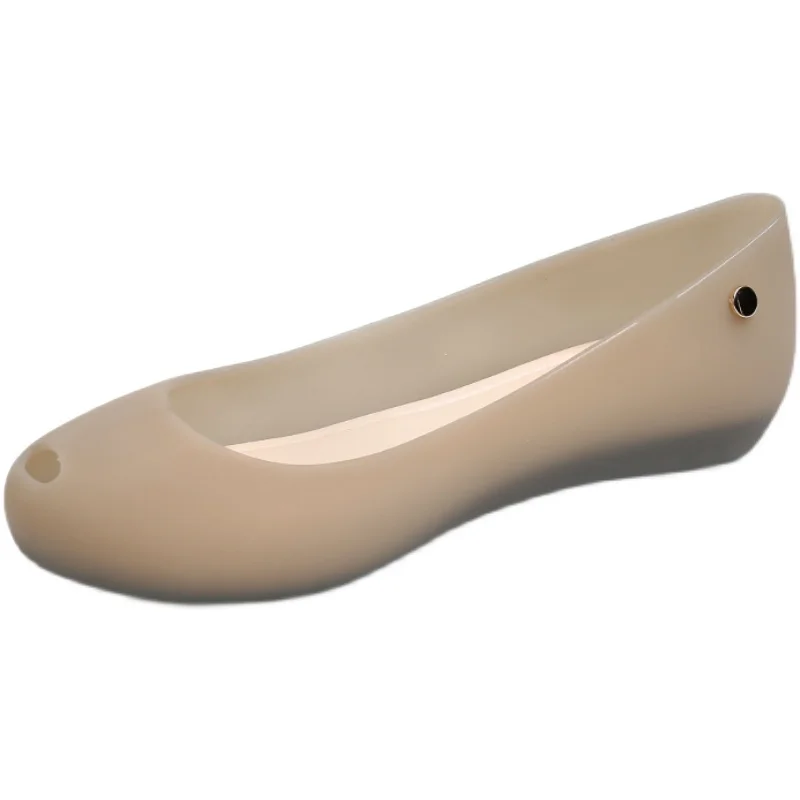 

Simple And Versatile Pure Color Ladies Single Shoes Spring And Summer New Comfortable Flat Non-Slip Fish Mouth Jelly Shoes