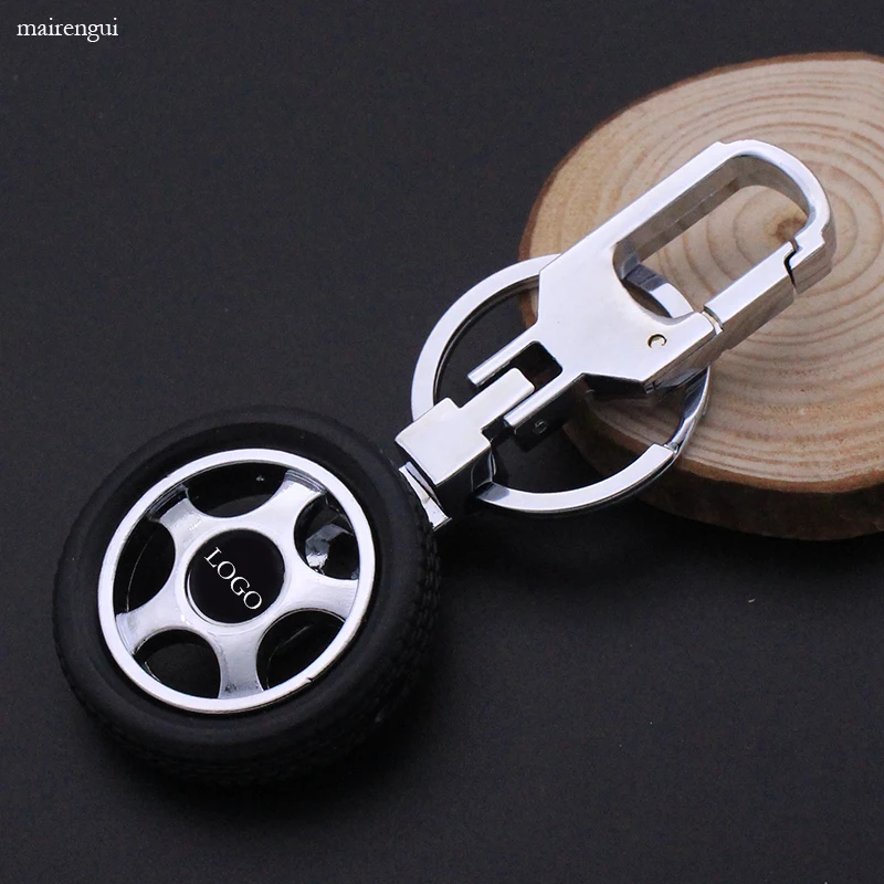 Имитация ротационной шины автомобильный брелок с логотипом мужская кожаная