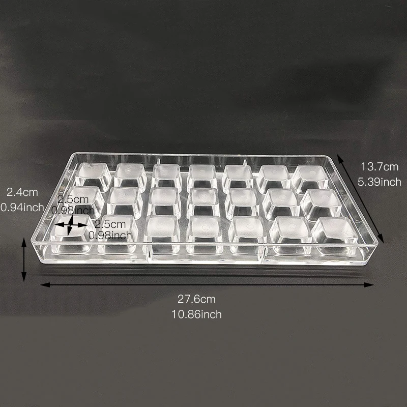 21 полости 3D прозрачные квадратные шоколад торт мыло желейные конфетки форма для