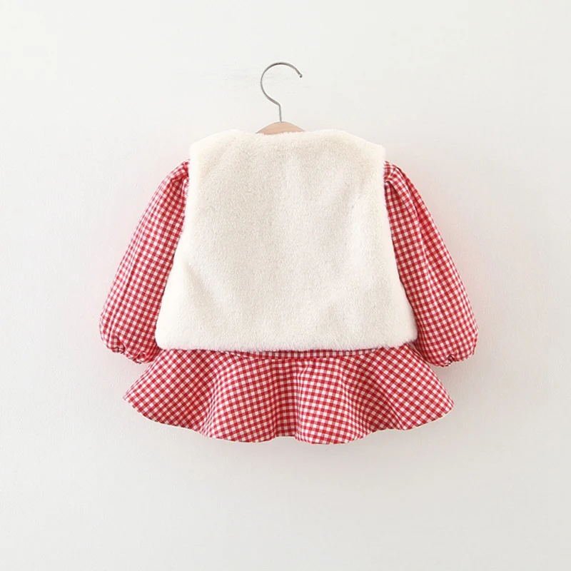 Теплый зимний детский комплект одежды принцессы для маленьких девочек бархатное