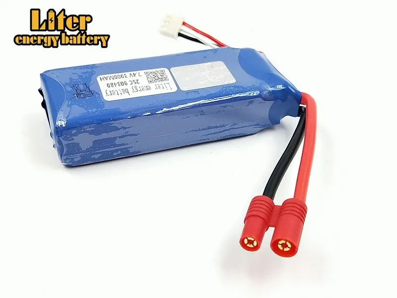 2 шт. Lipo 2S RC Дрон Syma X8C батарея 7 4 в 3000 мАч 903480 X8W для Wltoys V262 X8 Квадрокоптер вертолет