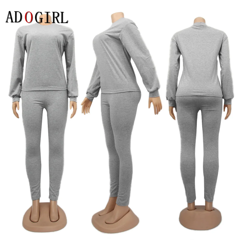 

Casual Women Solid Tracksuit Long Sleeve 2 Piece Set Outfis Top And Pants Suit Jogging Femme Matching Sets 10 Colour 2XL cloth