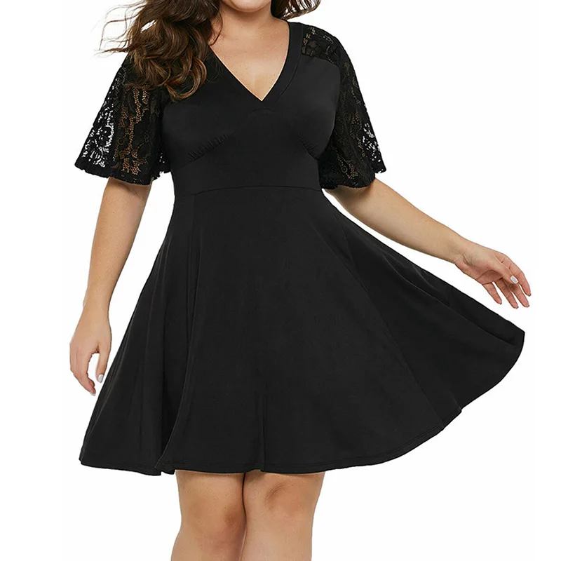 Женское платье с коротким рукавом сексуальное Повседневное v-образным вырезом