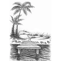 daboxibo beach coconut tree clear stamps mold for diy scrapbooking cards making decorate crafts 2020 new arrival
