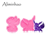 dy0747 super glossy anime cartoon mold resin craft keychain silicone mould for diy necklace jewelry epoxy crafting mold