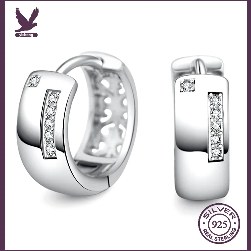 

YiChong HOT SALES!!! New Arrival Women's Wedding Party Cubic Zirconia Silver Ear Hoop Huggie Earrings Wholesale Dropship