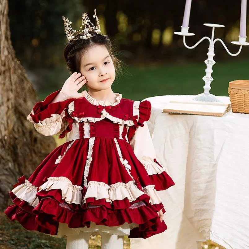 

Miayii Baby Girl Clothing Spanish Vintage Lolita Turkey Gown Long Sleeve Birthday Party Easter Princess Dress For Girls Y3738