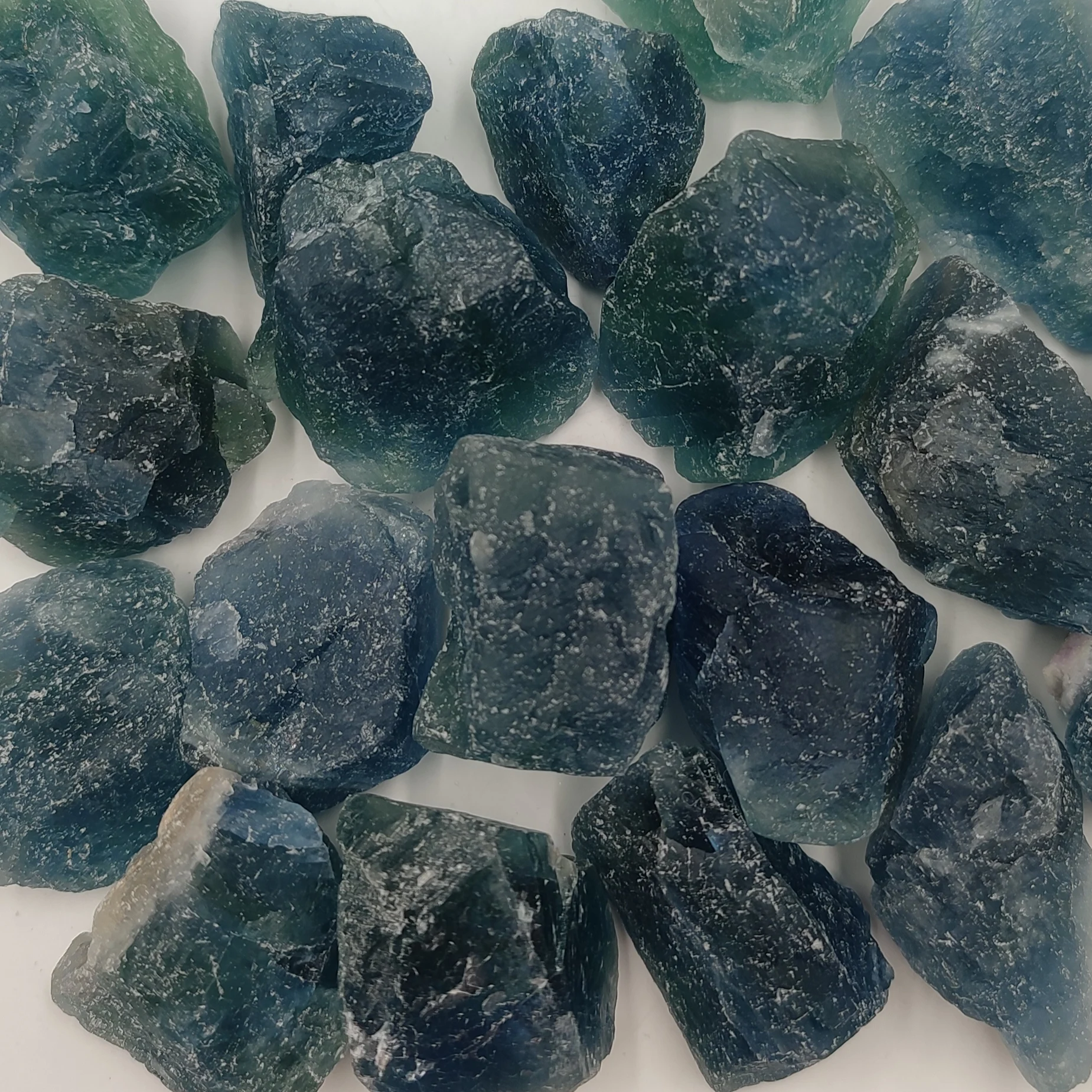 

50g Natural Raw Rough Blue Fluorite Quartz Crystal Stone Healing Specimen Mineral Gemstone Reiki Chakra Aquarium Decor 2-3cm