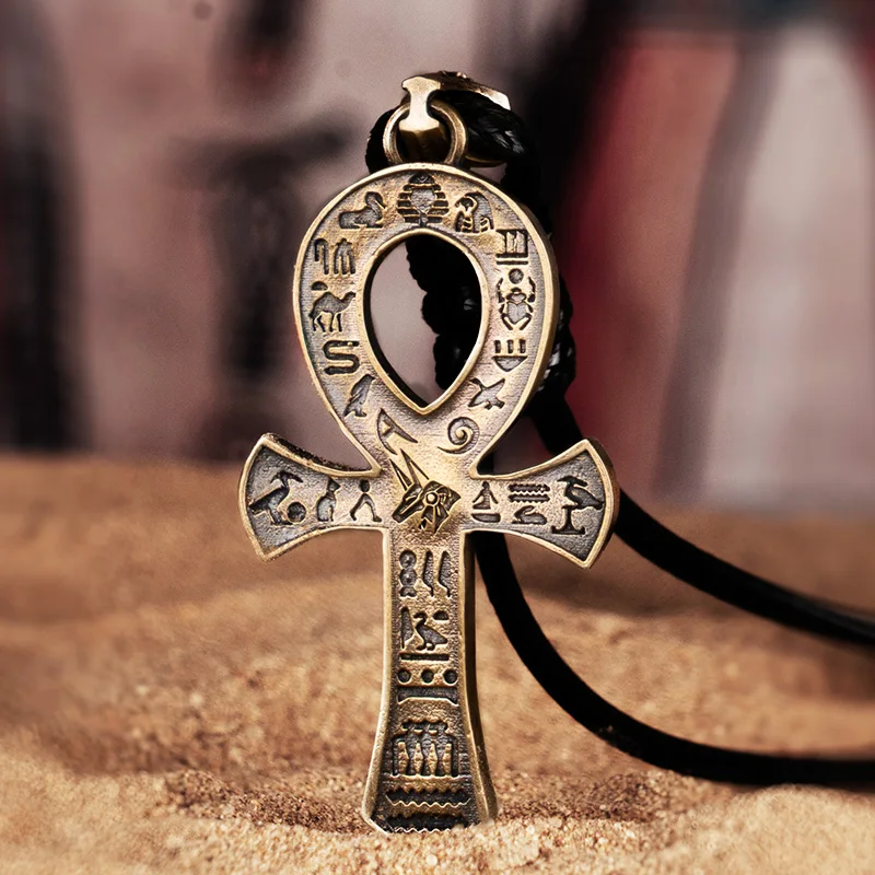 

Egyptian Cross Pendant 925 Silver Anka necklace Trendy Men and Women Retro Jewelry