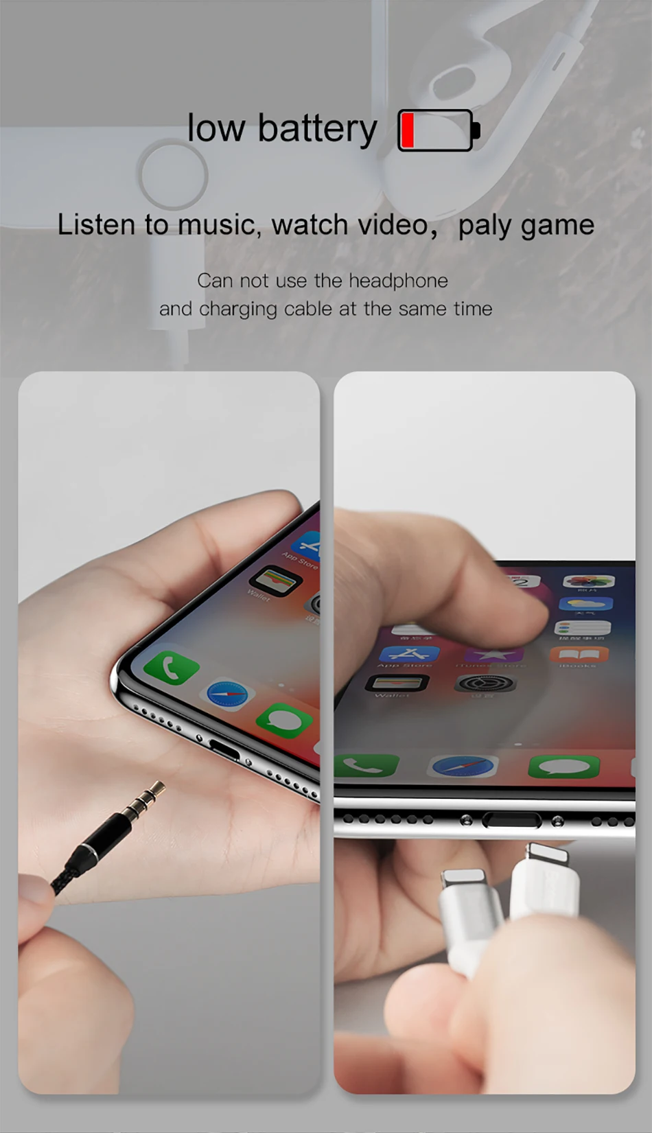 Baseus Aux адаптер для iPhone 11 Pro Max Xs Max Xr X 8 7 разъем наушников OTG кабель для Lightning сплиттер конвертер