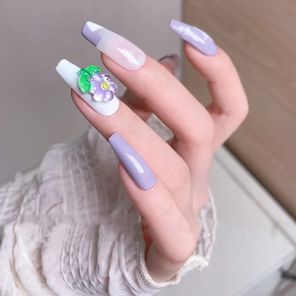 5 шт. блестящий цветок из кристаллов для ногтевого дизайна 3D яркие цвета